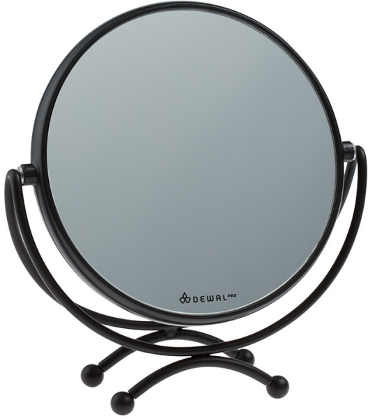 Зеркало настольное 2-стороннее круглое DEWAL (18,5х19 см) в пластик/метил черное