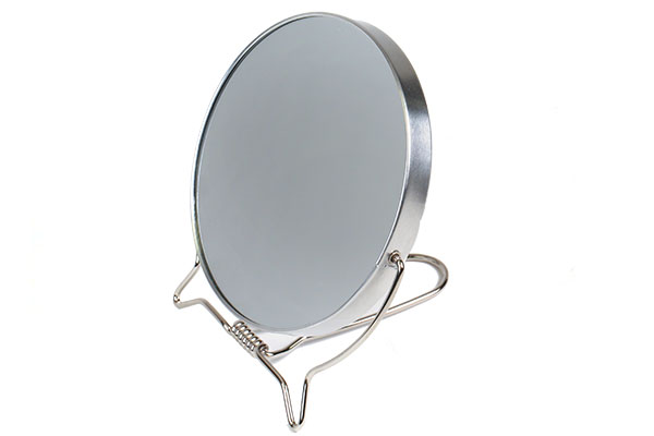 Зеркало настольное 2-стороннее круглое Sibel (11см) в металической оправой