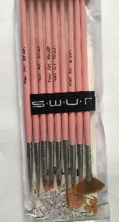 Jieniya Набор кистей для дизайна ногтей 9шт длинная ручка, розовый