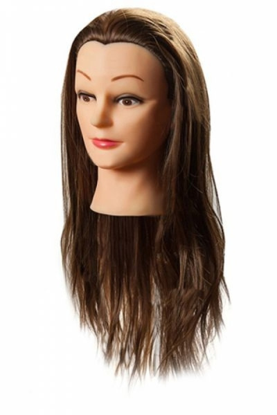 Harizma Голова учебная манекен, искусственные волосы, шатенка 50-60 см