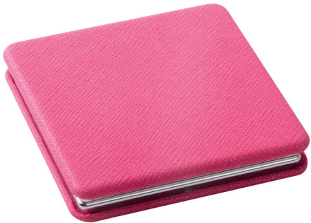 Зеркало карманное 2-стороннее квадратное Dewal (6х6см) розовое