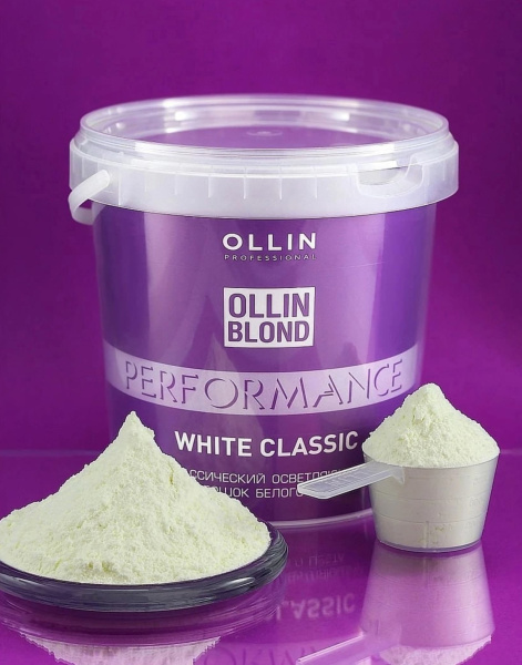 Ollin Blond Performance Порошок для обесцвечивания волос белого цвета 500гр
