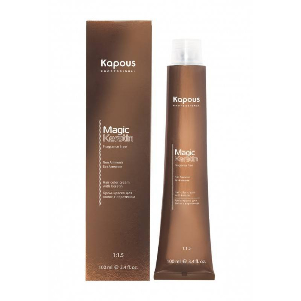 Kapous Professional Крем-краска Magic Keratin для окрашивания волос 4/8 какао, 100мл