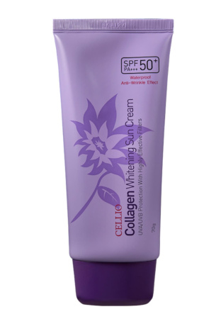 Cellio Cолнцезащитный крем с коллагеном Collagen Whitening Sun Cream SPF50+ 70гр