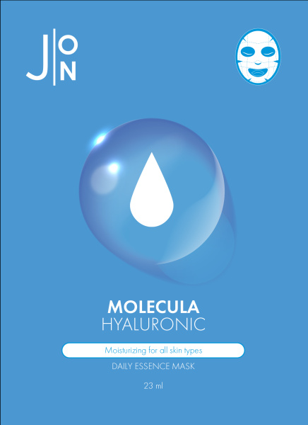 J:ON Маска для лица тканевая Гиалуроновая кислота Molecula Hyaluronic Daily Essence Mask 23г